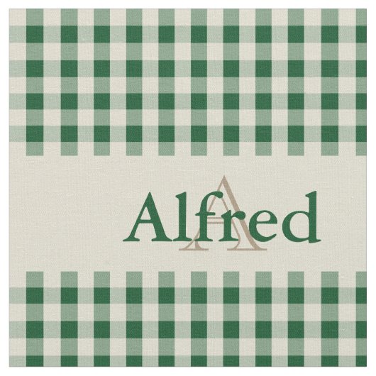 Gingham Controleer patroon Monogram Donkergroen Be Stof (Close Up)