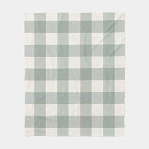Gingham controleert plaid licht salie groen fleece deken