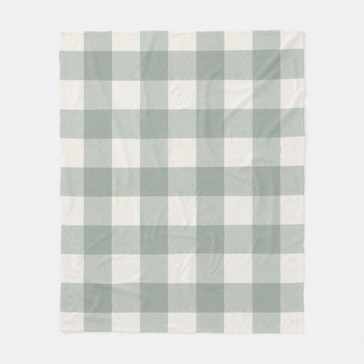 Gingham controleert plaid licht salie groen fleece deken (Voorkant)