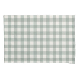 Gingham controleert plaid licht salie groen kussensloop