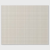 Gingham controleert plaid neutraal beige cadeaupapier (Vlak)