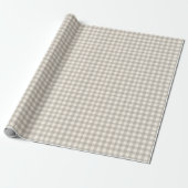 Gingham controleert plaid neutraal beige cadeaupapier (Uitgerold)