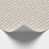 Gingham controleert plaid neutraal beige cadeaupapier (Hoek)