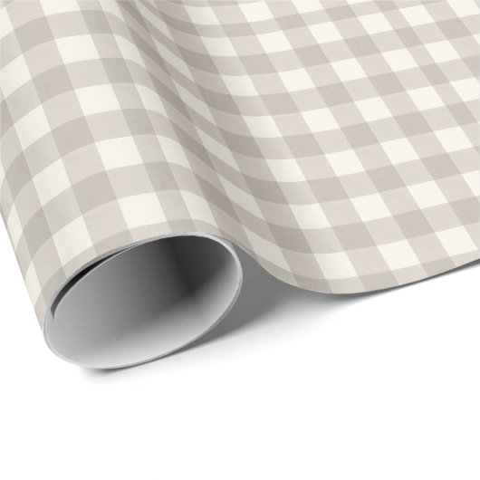 Gingham controleert plaid neutraal beige cadeaupapier (Rol Hoek)