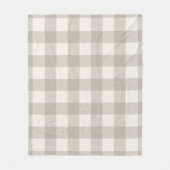 Gingham controleert plaid neutraal beige fleece deken (Voorkant)