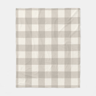 Gingham controleert plaid neutraal beige fleece deken