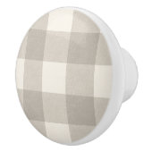 Gingham controleert plaid neutraal beige keramische knop (Rechts)