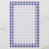 Gingham-controlepatroon. Blauw, grijs, wit. Briefpapier (Voorkant)