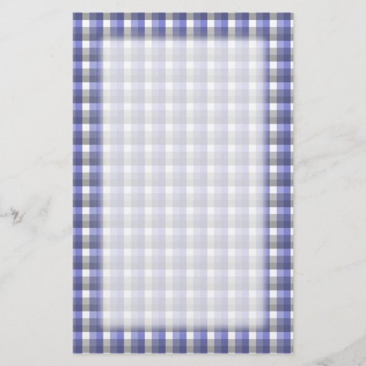 Gingham-controlepatroon. Blauw, grijs, wit. Briefpapier (Voorkant)