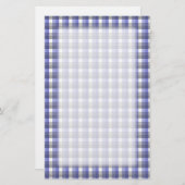 Gingham-controlepatroon. Blauw, grijs, wit. Briefpapier (Voorkant / Achterkant)