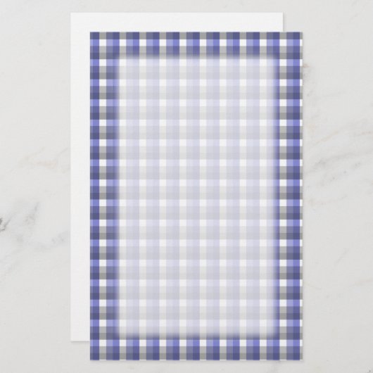 Gingham-controlepatroon. Blauw, grijs, wit. Briefpapier (Voorkant / Achterkant)