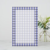 Gingham-controlepatroon. Blauw, grijs, wit. Briefpapier (Staand voorkant)