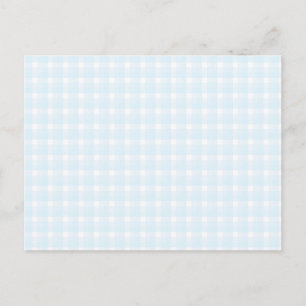 Gingham-controlepatroon. Bleek blauw en wit. Briefkaart