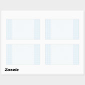 Gingham-controlepatroon. Bleek blauw en wit. Rechthoekige Sticker (Vel)