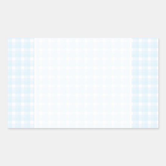 Gingham-controlepatroon. Bleek blauw en wit. Rechthoekige Sticker (Voorkant)