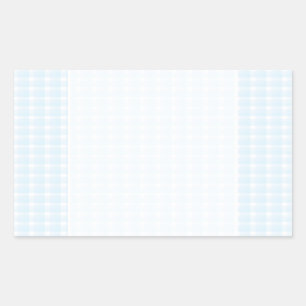 Gingham-controlepatroon. Bleek blauw en wit. Rechthoekige Sticker