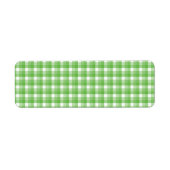 Gingham-controlepatroon. Groen en wit. Etiket (Voorkant)