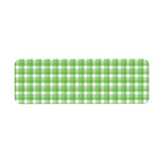 Gingham-controlepatroon. Groen en wit. Etiket (Voorkant)