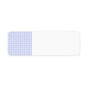 Gingham-controlepatroon. Licht blauw en wit. Etiket