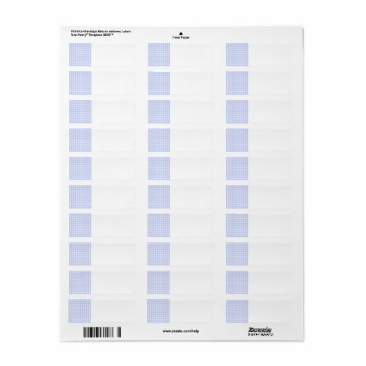 Gingham-controlepatroon. Licht blauw en wit. Etiket (Full Sheet)