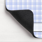 Gingham-controlepatroon. Licht blauw en wit. Muismat (Hoek)