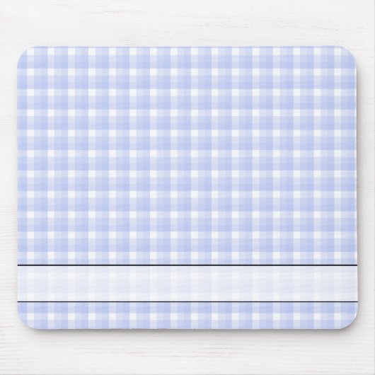 Gingham-controlepatroon. Licht blauw en wit. Muismat (Voorkant)