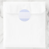 Gingham-controlepatroon. Licht blauw en wit. Ronde Sticker (Tas)