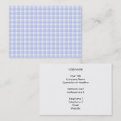 Gingham-controlepatroon. Licht blauw en wit. Visitekaartje (Voorkant / Achterkant)
