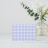 Gingham-controlepatroon. Licht blauw en wit. Visitekaartje (Staand voorkant)