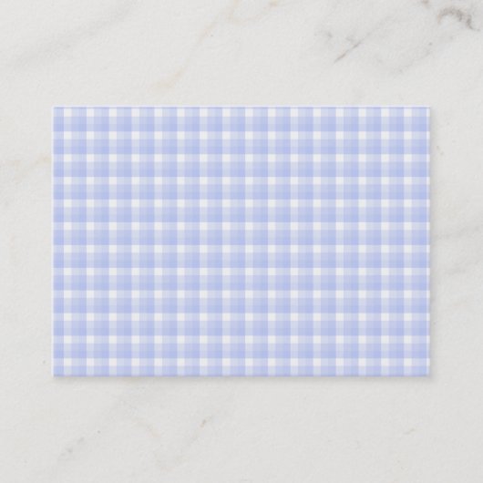 Gingham-controlepatroon. Licht blauw en wit. Visitekaartje (Voorkant)