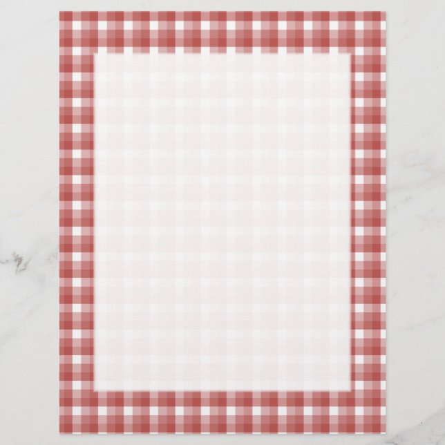 Gingham-controlepatroon. Red en White. (Voorkant)