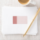 Gingham-controlepatroon. Red en White. Etiket (Insitu)