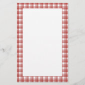 Gingham-controlepatroon. Rood en wit. Briefpapier (Voorkant)