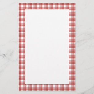 Gingham-controlepatroon. Rood en wit. Briefpapier
