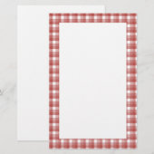 Gingham-controlepatroon. Rood en wit. Briefpapier (Voorkant / Achterkant)