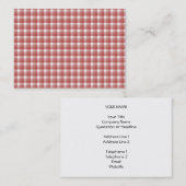 Gingham-controlepatroon. Rood en wit. Visitekaartje (Voorkant / Achterkant)