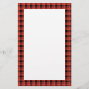 Gingham-controlepatroon. Rood en zwart Briefpapier