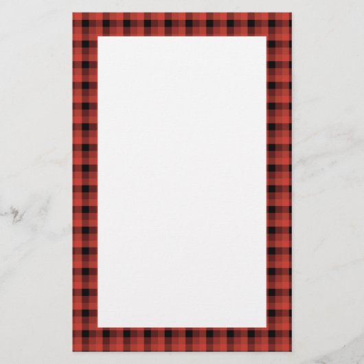 Gingham-controlepatroon. Rood en zwart Briefpapier (Voorkant)