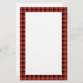 Gingham-controlepatroon. Rood en zwart Briefpapier (Voorkant / Achterkant)