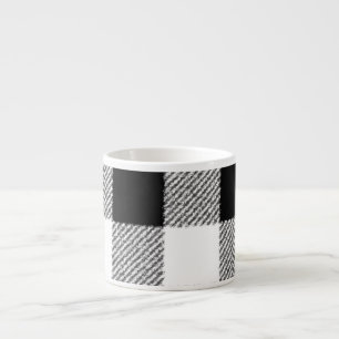 Gingham controlepatroon zwart-wit espresso kop