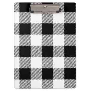 Gingham controlepatroon zwart-wit klembord
