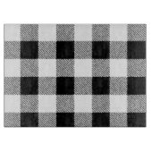 Gingham controlepatroon zwart-wit snijplank (Voorkant)