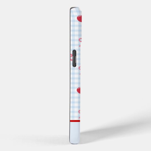 Gingham Coquette Bow Cherry iPhone Case (Achterkant / Rechts)