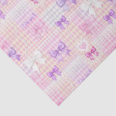 Gingham Coquette Bows Baby shower Meisjes Verjaard Tissuepapier (Detail)
