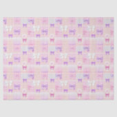 Gingham Coquette Bows Baby shower Meisjes Verjaard Tissuepapier (Voorkant)