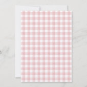 Gingham Coquette Pink Floral Bunny Baby Shower Kaart (Achterkant)