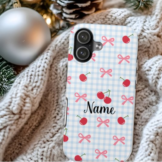 Gingham Coquette Strik iPhone Hoesje