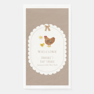 Gingham Cottagecore Hen Kuiken Baby Shower Welkom Servet