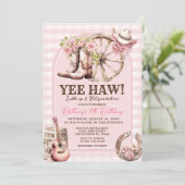 Gingham Cowgirl Western 8ste verjaardag Kaart (Staand voorkant)