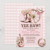 Gingham Cowgirl Western 8ste verjaardag Kaart (Voorkant / Achterkant)